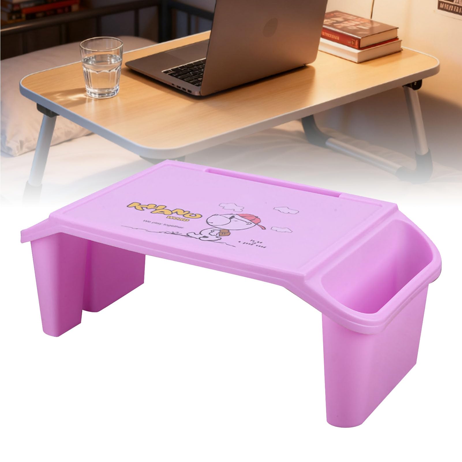 AUNMAS AUNMAS Letto per Laptop Scrivania con Bordi Lisci Design per Riporre gli Oggetti Ponte per Studenti Universitari Materiale ABS 21,3 X 10,6 X 7,5 Pollici (PINK) (PURPLE)