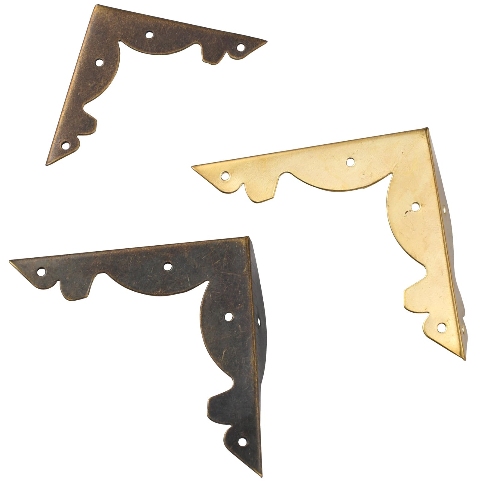 osłony narożników książek, 30/60 szt. 46-60 mm złote metalowe ochraniacze narożników książek do albumów fotograficznych(Bronze 59mm*,60pcs)