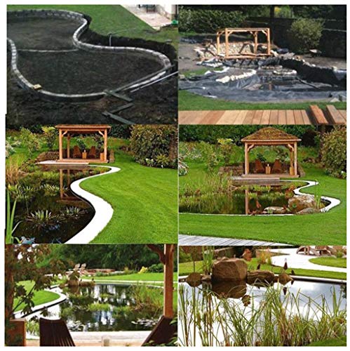 Pond Liner Black Fish Pond Liner 2M/3M/4M/5M/6M/7M/8M/9M/10M ,Heavy Duty Fish Pond Preformed Liners Garden Pool Membrane Reinforced Landscaping, Large Fish Pond Liner(Size:4X4M(13.1X13.1Ft),Color:20S) #TOP7