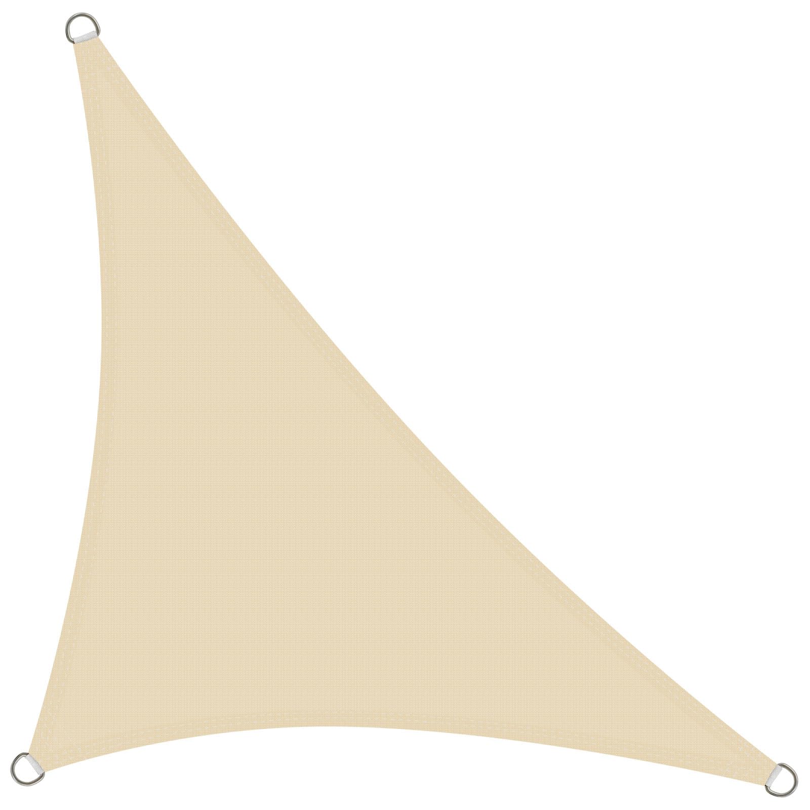 Voile d’ombrage Triangulaire 5x5x7.1 m - Toile Ombrage Extérieur Triangle HDPE Respirant (185g/m²) Voile Ombrage avec 98% de Protection UV pour Patio Jardin Pergola, Crème