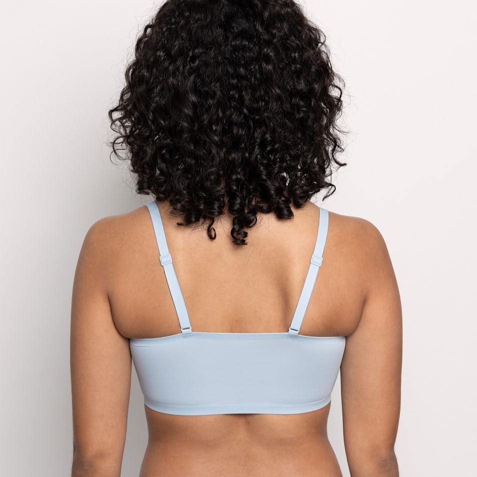 Floatley to The T Shirt Wireless Scoop Neck Adjustable Strap Lightly Lined Bra for Women Soft Silky Comfort Removable Pads - Image 3