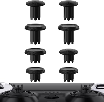 eXtremeRate ThumbsGear Interchangeable Thumbsticks Joysticks for PS5 Edge Controller, Analog Thumb Sticks Caps for PS5 Edge stick module - Black, 4 Heights 3 Surfaces Grips - Without Thumbstick Base