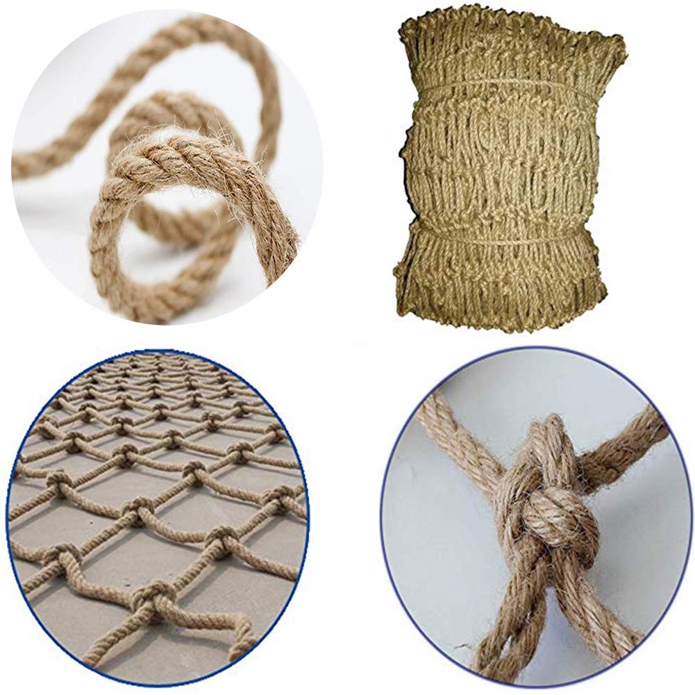 RSGK Dekoracyjna siatka, zabezpieczenie przed upadkiem dla dzieci, na taras, poręcz, schody, sufit, przyczepa, balkon, siatka ochronna do ogrodu (kolor : BEIGE-12 cm, rozmiar: 3 x 3 m)