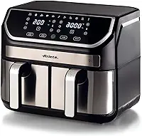 Ariete 4625 - Fritadeira Air Fryer Dual 9L - 11 programas predefinidos, cesto duplo, tecnologia Rapid Air, temperatura de 80 ° C-200 ° C - 220V