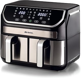 Ariete 4625 Air Fryer 9L, 2100W, 9L Capacity, Double Basket, Cooking Capacity 3.6 kg, 11 Preset Programs, Max Crisp Functi…