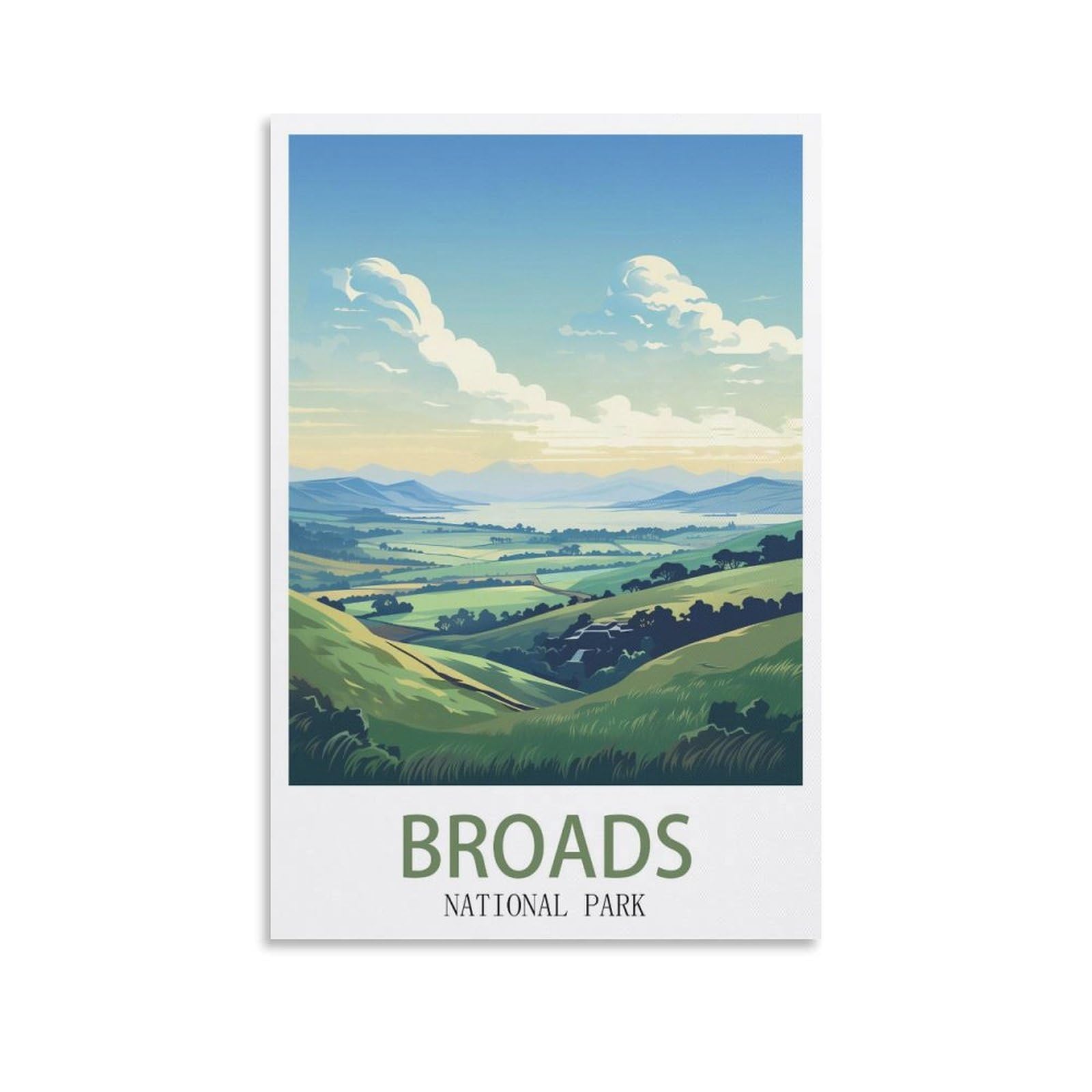 EZMLFA 5D DIY Diamond Painting Kit,Broads National Park Diamond Art Kits for Beginner,Gem Art Kits Round Drill for Home Wall Decor Gifts 40x40cm