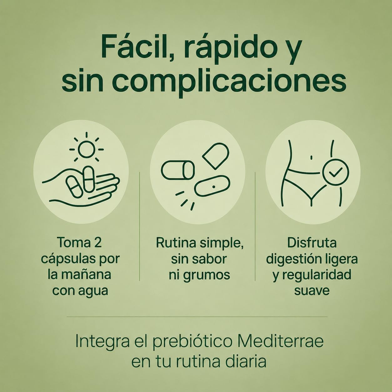 Prebiótico Intestinal | Cápsulas Vegetales con Inulina - FOS para Digestión Ligera, Confort Digestivo y Menos Hinchazón. Fibra prebiótica para Flora Intestinal y Potencia el Efecto de Probióticos