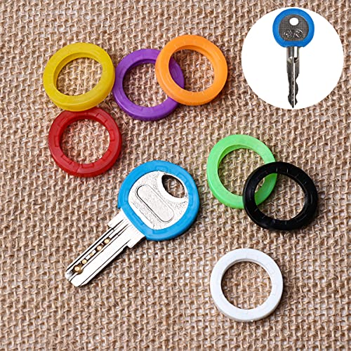 32 Stück SchlüsselKappen Set YUTOU Plastikschlüssel Identifikator Codierungsringe Universeller und flexibler Gummi Tastenkappen für Einfache Identifizierung Türschlüssel(8 Farben, 2 Stile)