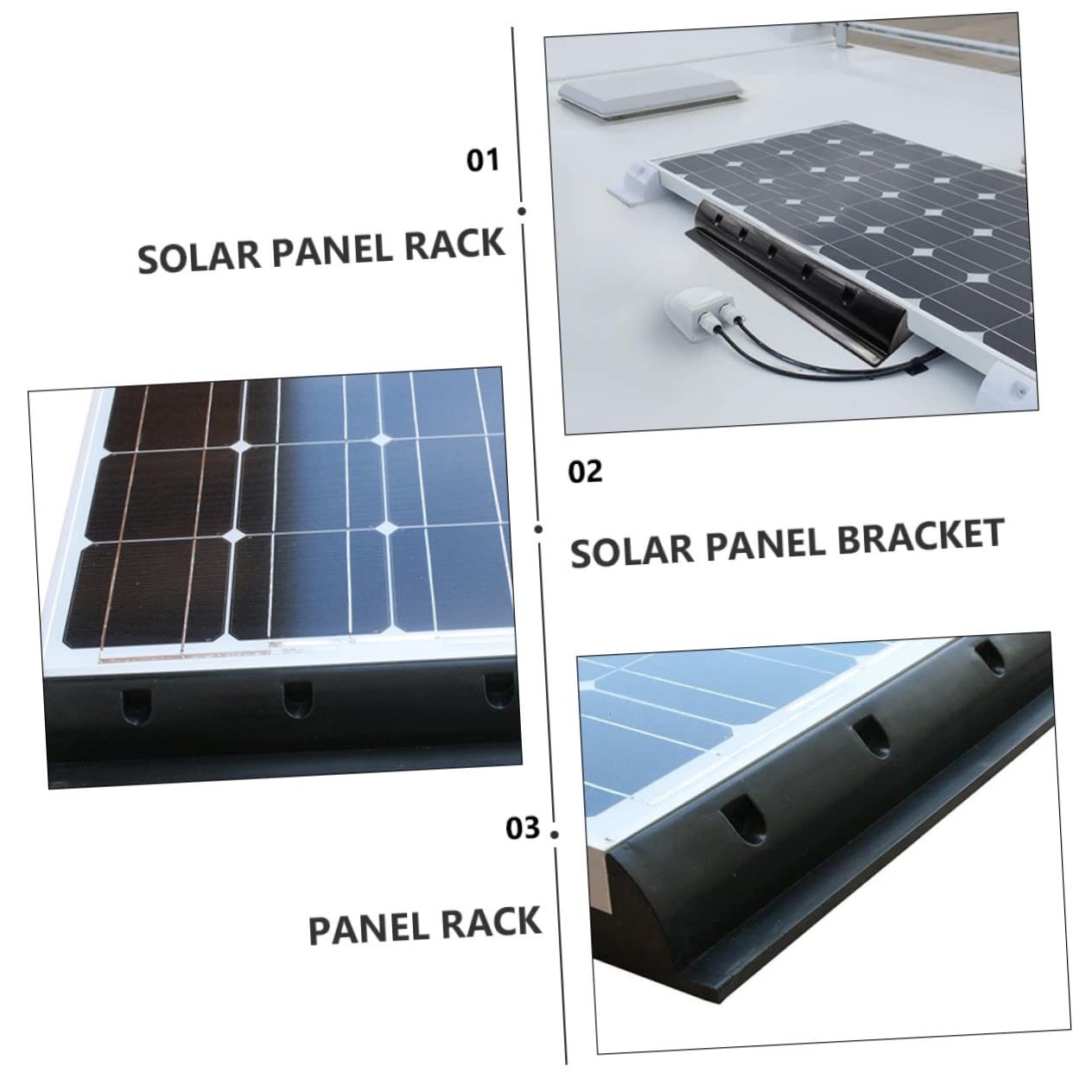 Gatuida Solare Caldo Supporto a Pezzi e Abs 2 Nero Pannello Umidità Resistente Freddo Installazione Flessibile Barca e Tetto