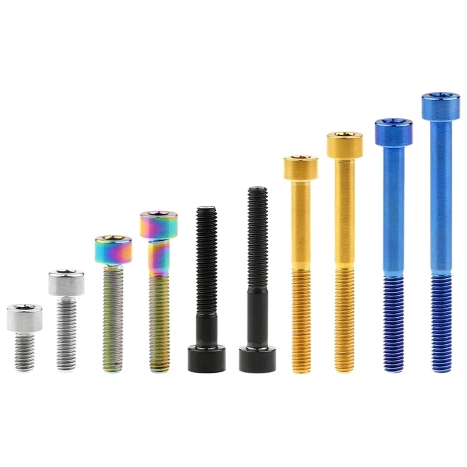PrecisionFix 5 Pieces Titanium Alloy Ti Bolt M3 M4 M5 M6 M8 Allen Hexagon Socket Cheese Cylindrical Head Screw for Bicycle Headset Brake(Golden,M4x14mm (5PCS))