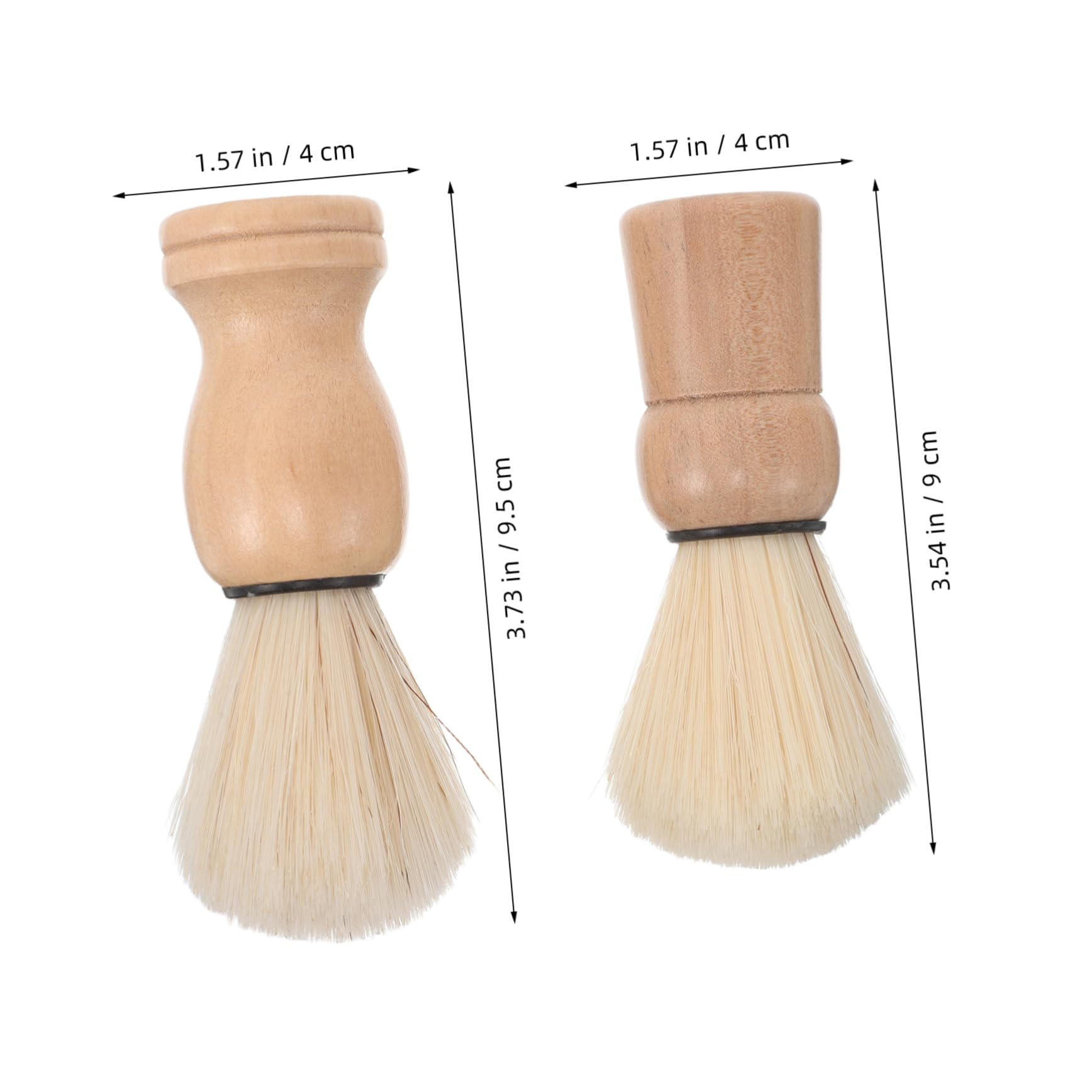 IWOWHERO 2 Pcs Handle Beard Brush Set Soft Bristle Pocket Beard Brush for Men for Grooming and Shaving Ideal Father' Day for Dad and Boyfriend