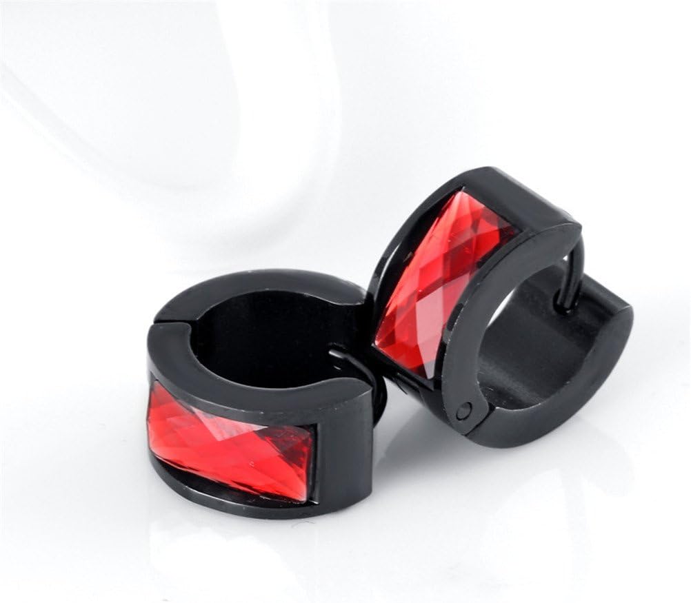 Jewelry Men's and Women's Muticolor Crystal Stainless Steel Studs Hoop Earrings