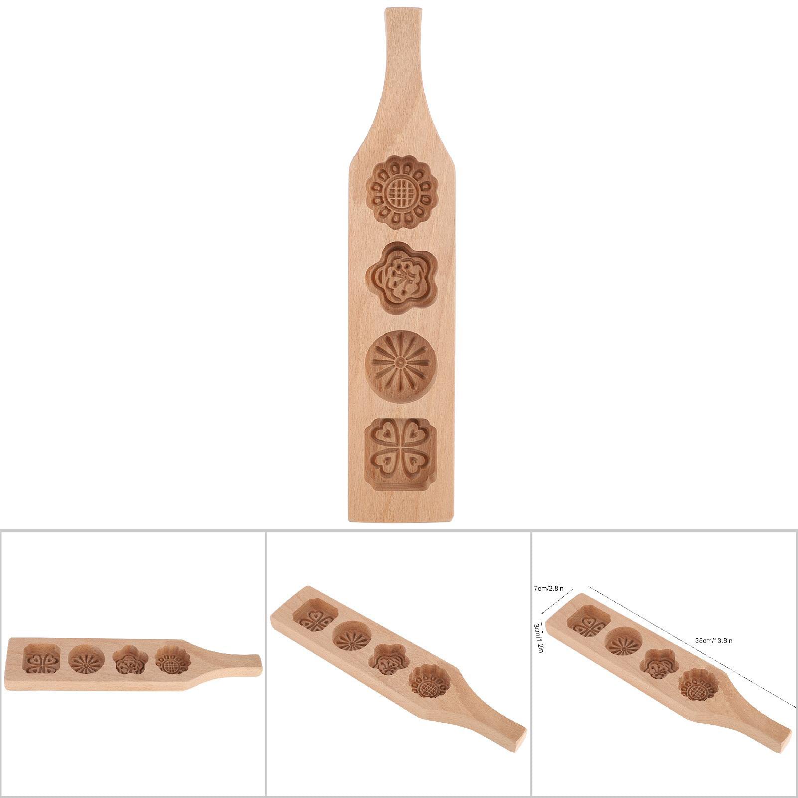 Stampo per Biscotti Maamoul in Legno Stampo per Mooncake Fatto a Mano per Biscotti Maamoul Mooncake (Stampo n°2 fiori in pezzi)