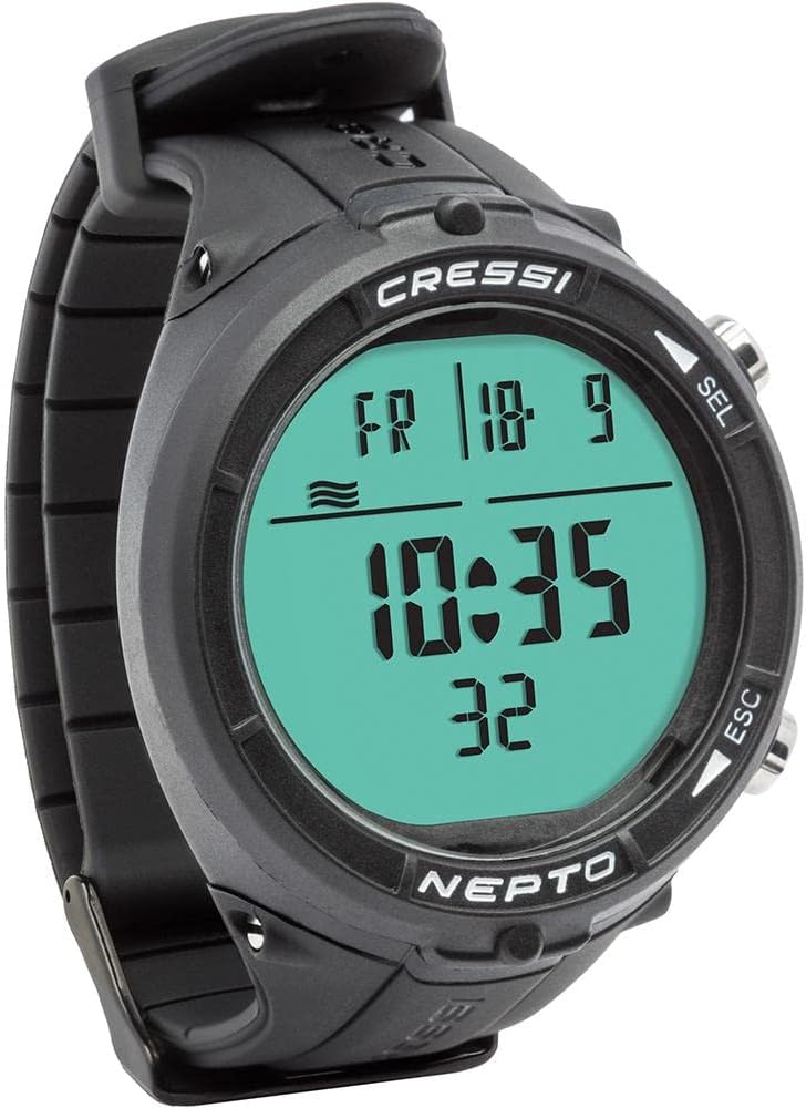 Cressi Nepto Freediving Watch Computer - Fully Customizable - Protection Against Taravana Risk - Logbook - Made in Italy