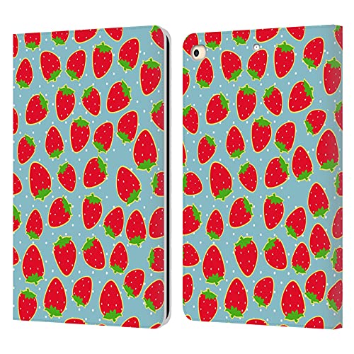 Étui Portefeuille en Cuir Rigide iPad 9.7 Motif Fraise Fruit