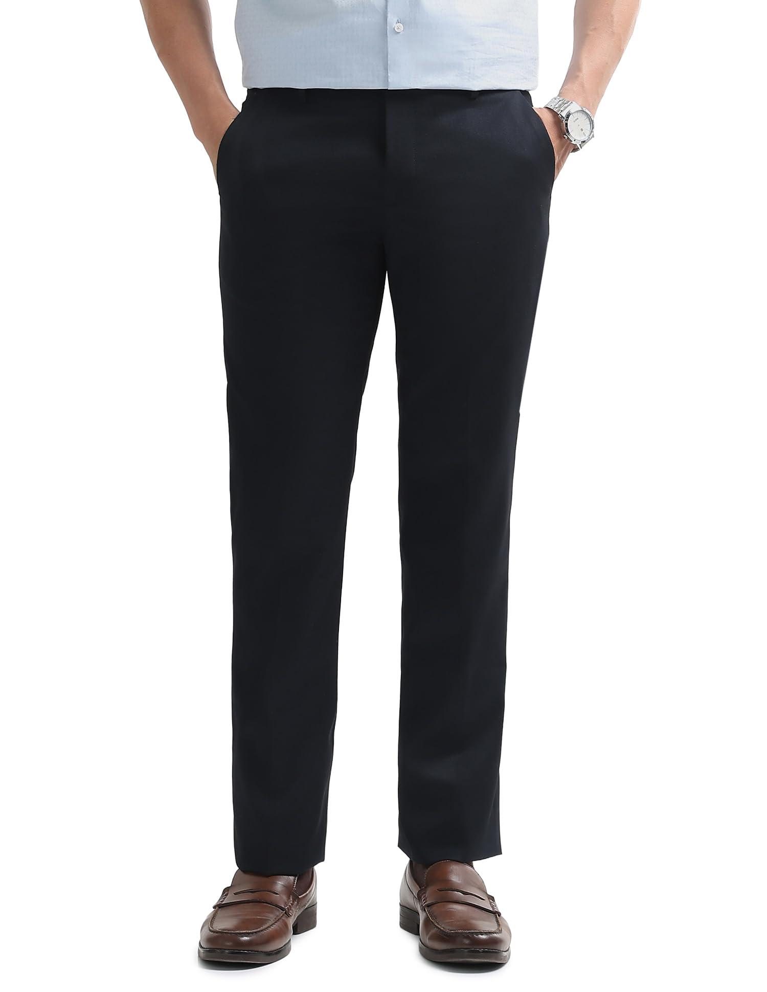 arrow Men Blue Formal Trouser_ARAEOTR2092-picture-12