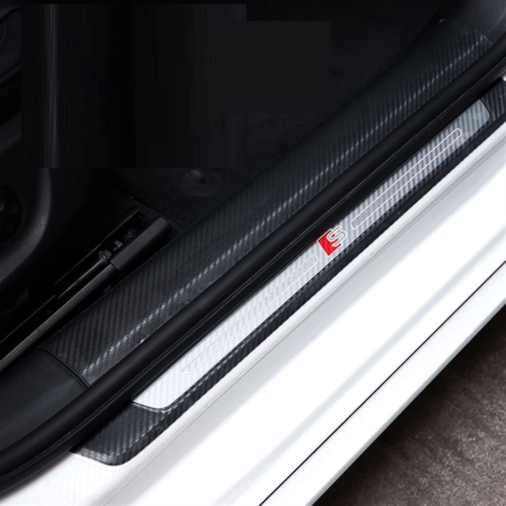 Autofolie Kohlefaser-Vinyl-Autotür Billardtür Eingangsschaltaufkleber Kohlefaser Schwellenwert Antidirty Dampftür Sill Protektor Auto Folie (Color : 10cm(Carbon Fiber), Size : 10m)