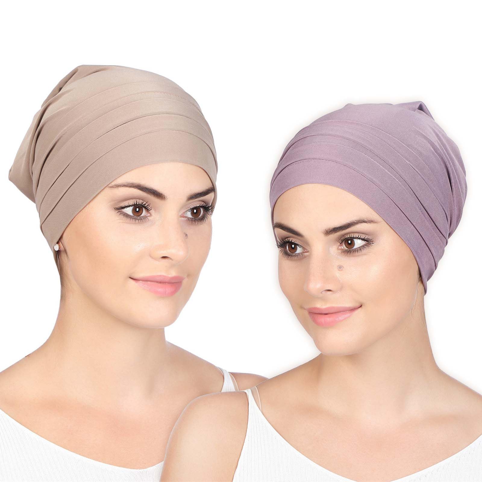 Gorra Quimio Mujer 2 Piezas, Gorro para Quimioterapia Fino y Suave