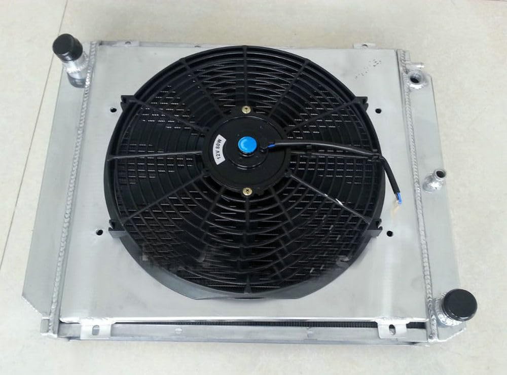 Intercooler aluminiowy Pasuje do 240 244 245 760 1979-1993 940 960 1990-1994 4Cyl 2.0/2.1/2.3L Turbo B230 DL/GLE grzejnik aluminiowy + osłona + wentylator(Radiator Only)