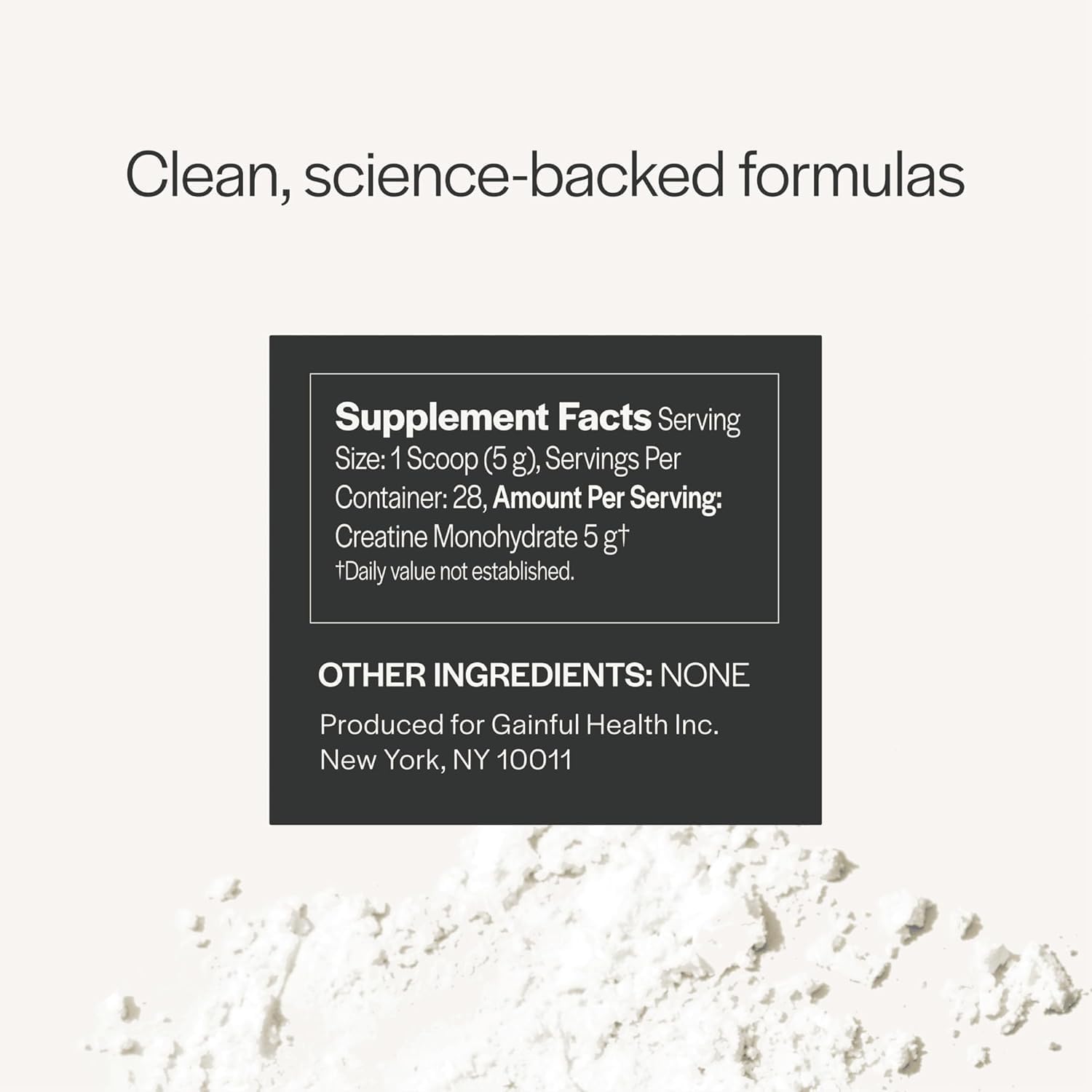 Gainful Creatine Powder, Post Workout Amino Acid Supplement, Muscle, Energy & Focus Support, 5g Creatine Monohydrate, Unflavored, 60 Servings