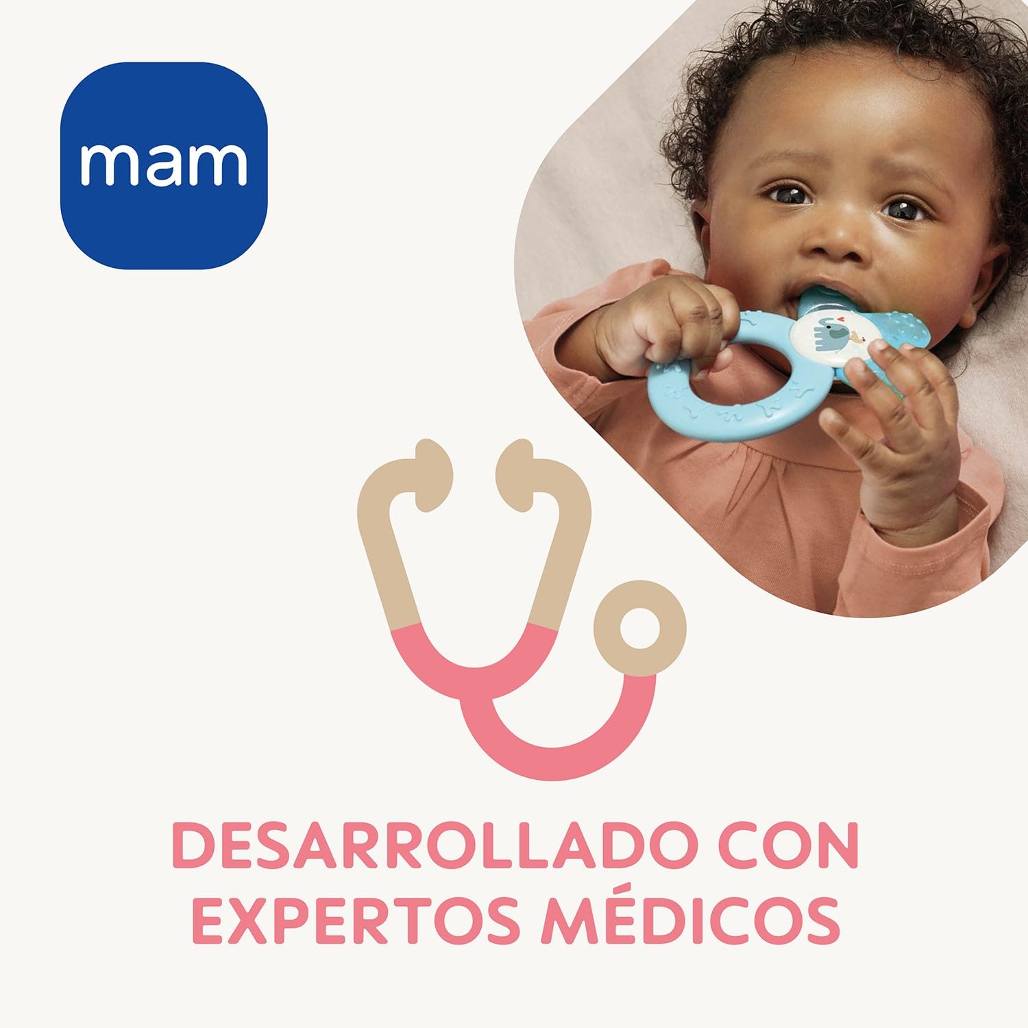 MAM Mordedor, a partir de 4 Meses, Alivio Instantáneo a la Dentición de los Dientes Posteriores, con Agua para Refrescar, Ligero y Fácil de Agarrar, Fácil de Limpiar, Azul, Pack de 1