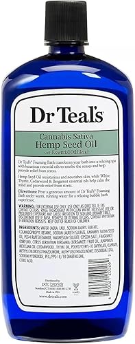 Miniatura 3 de Dr. Teal's - Juego de regalo de baño espumoso de aceite de semilla de cáñamo (paquete de 2, 34 onzas Ea)  Aceite de semilla de cáñamo de cannabis