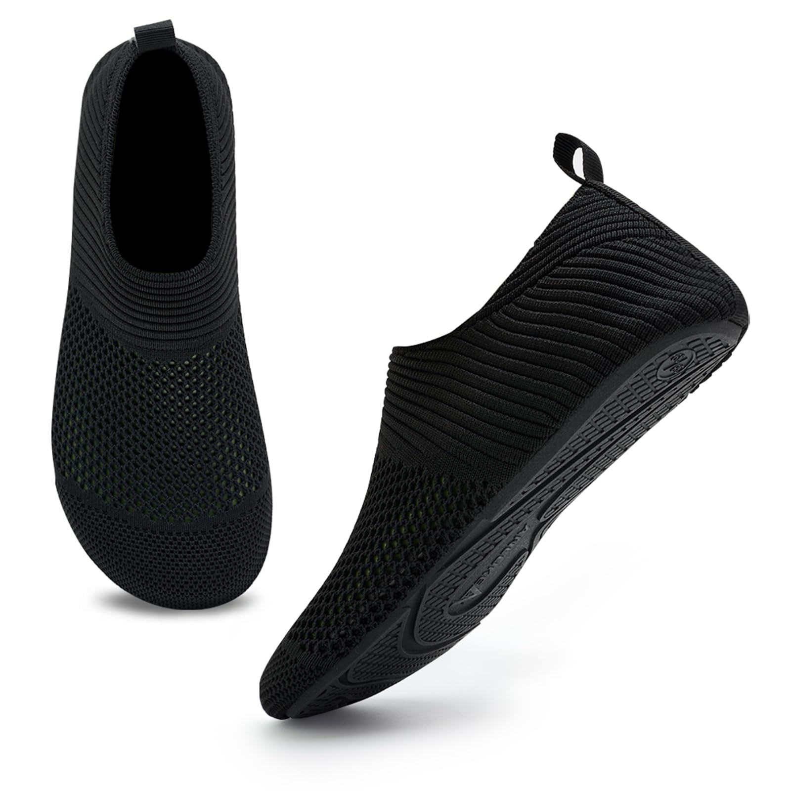 ANLUKE Wasserschuhe für Damen und Herren, Barfuß, schnelltrocknend, für Strand, Schwimmen, Surfen, Wassersport | Atmungsaktives Strick-Obermaterial mit flexiblem Barfußgefühl, ideal für Pool, Strand, Schwimmen, Yoga oder Hausschuhe.