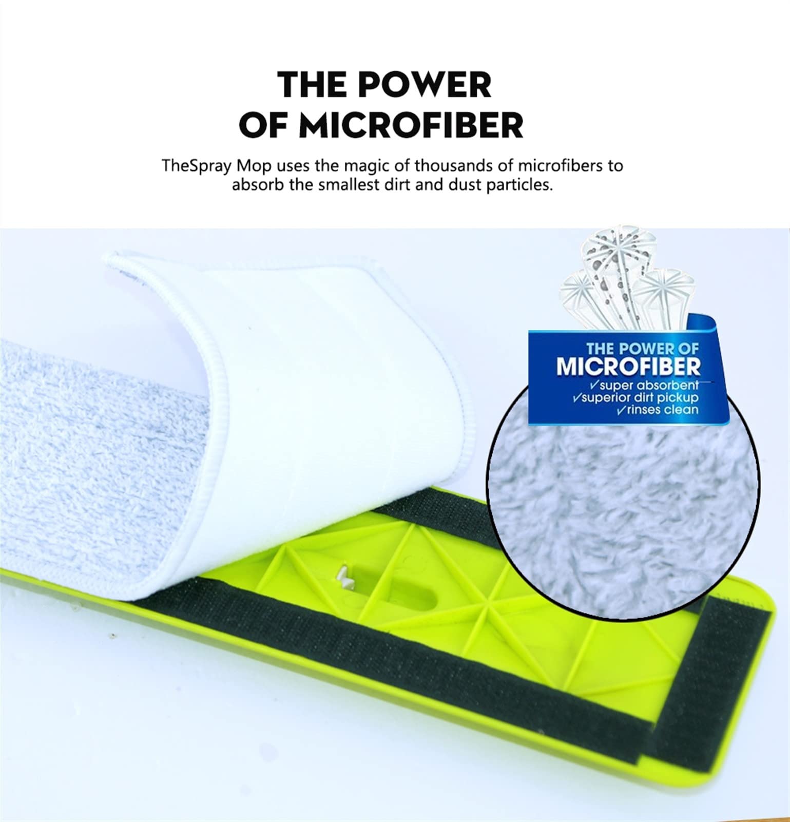 TOMYEUS Fregona con Spray con Tela de Microfibra Reutilizable Evite el Interruptor de Mango Giratorio de Lavado a Mano Squeeze MOP Herramienta de Limpieza (Color : 1 Mop 1 Cloth)