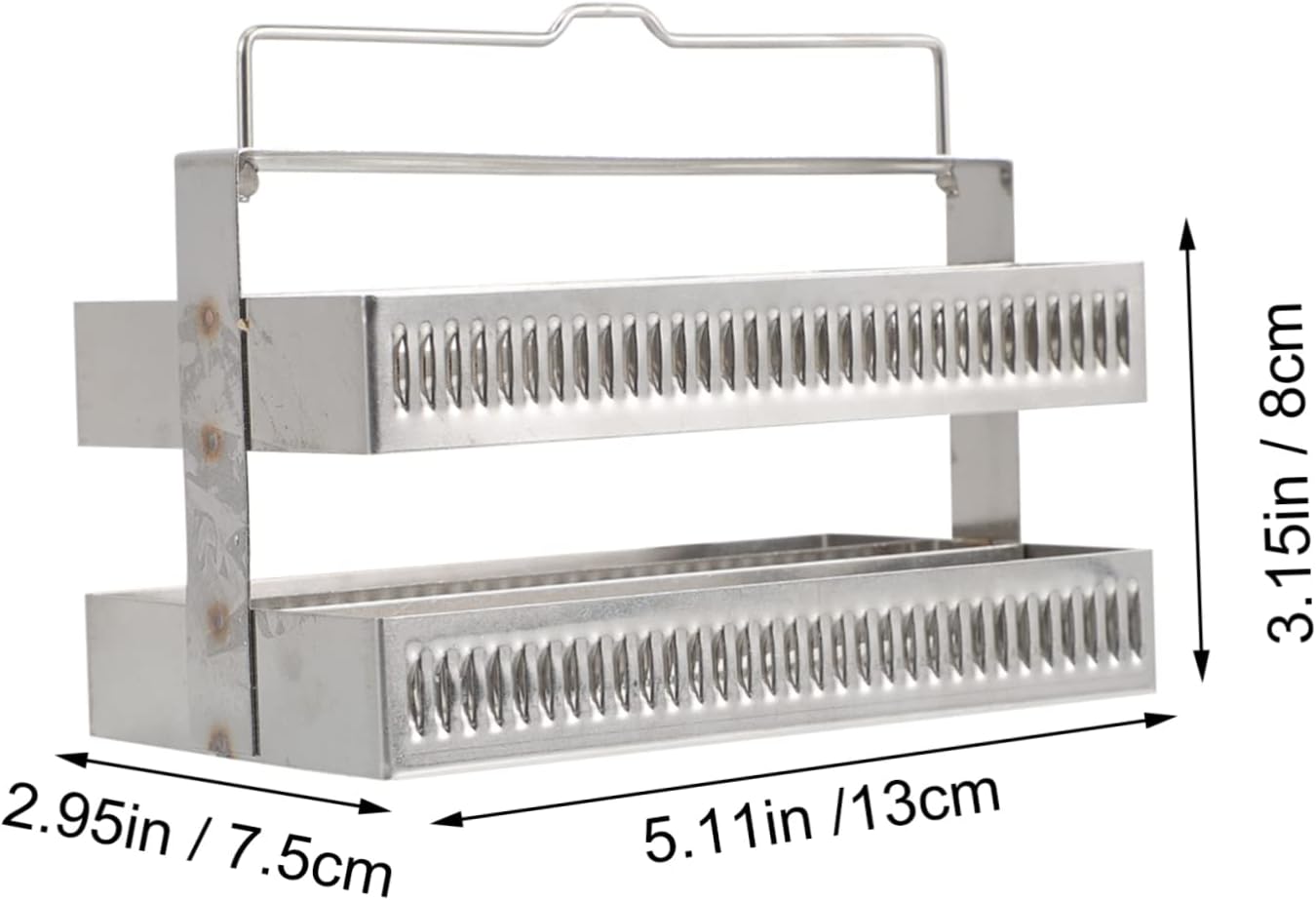 LABRIMP 60-piece Stainless Steel Slide Rack Microscope Storage Staining Rack Lab Organizer Simple Design
