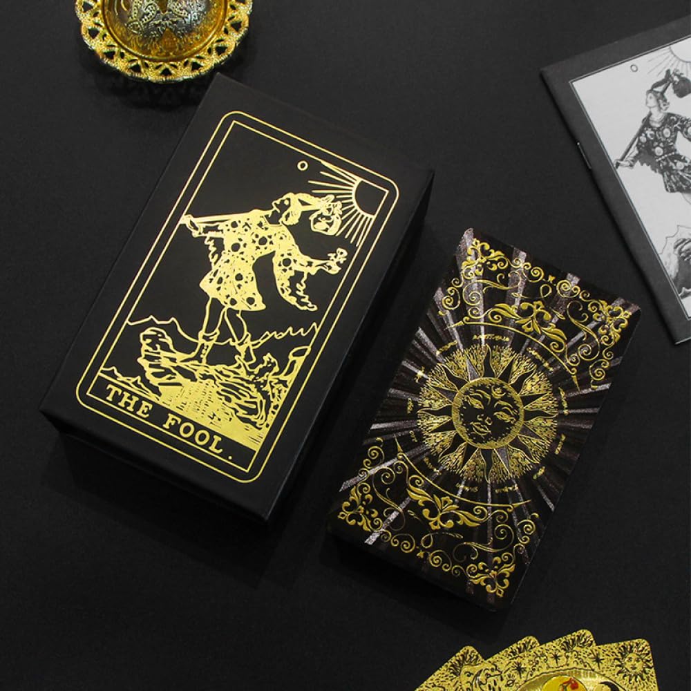 Amazon.co.jp: Rutexc ガイド付きの金箔エンボス加工タロットデッキ
