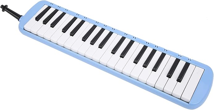 Melodica 37 Key Keyboard Wind Musical Instrument for Beginner Professional Training, Portable Blowpipe Kit for Kids, ABS Material Blue