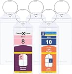Cruise Luggage Tag Holders, Wisdompro 5 Pack Clear Waterproof PVC Pouch with Zip Seal and Steel Loops for Cruise Ships, Travel - Blue Zip