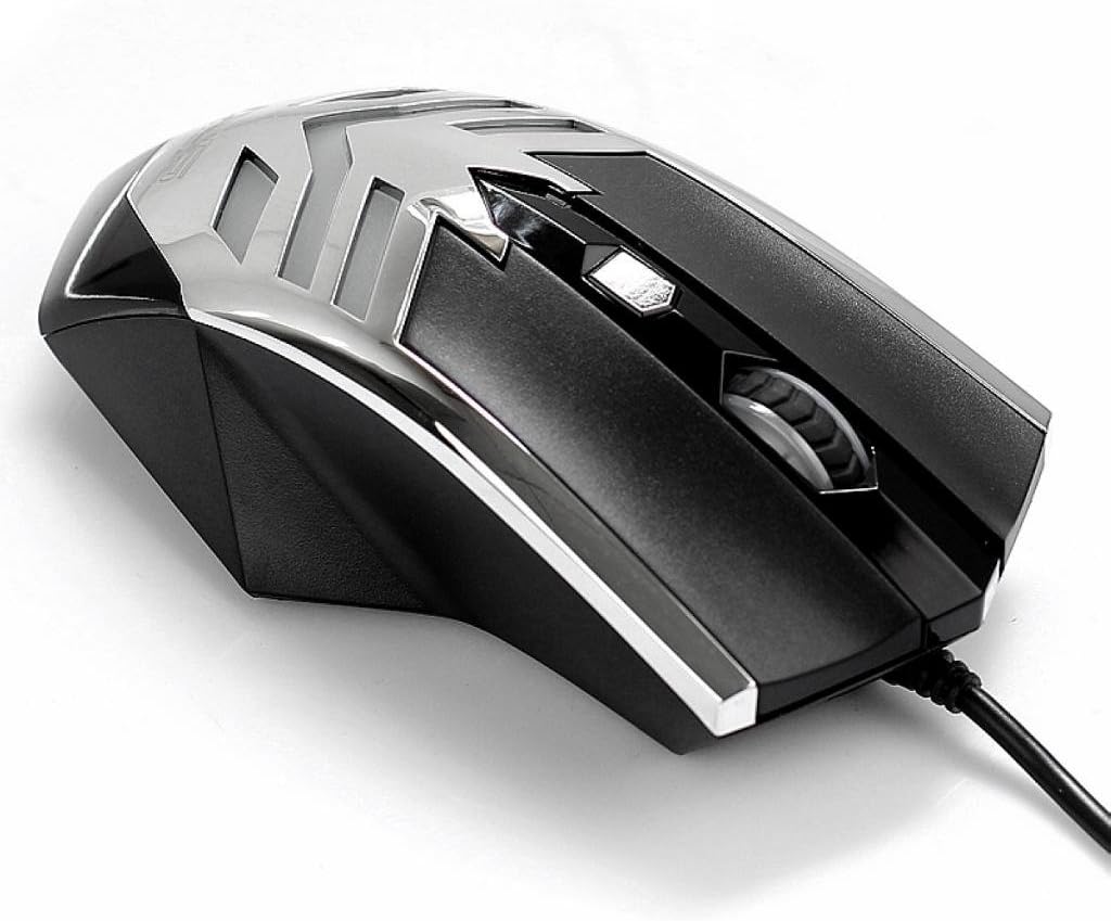 Qisan(TM) 2800 DPI 6 Button Green LED Light Glowing USB Wired Gaming Mouse