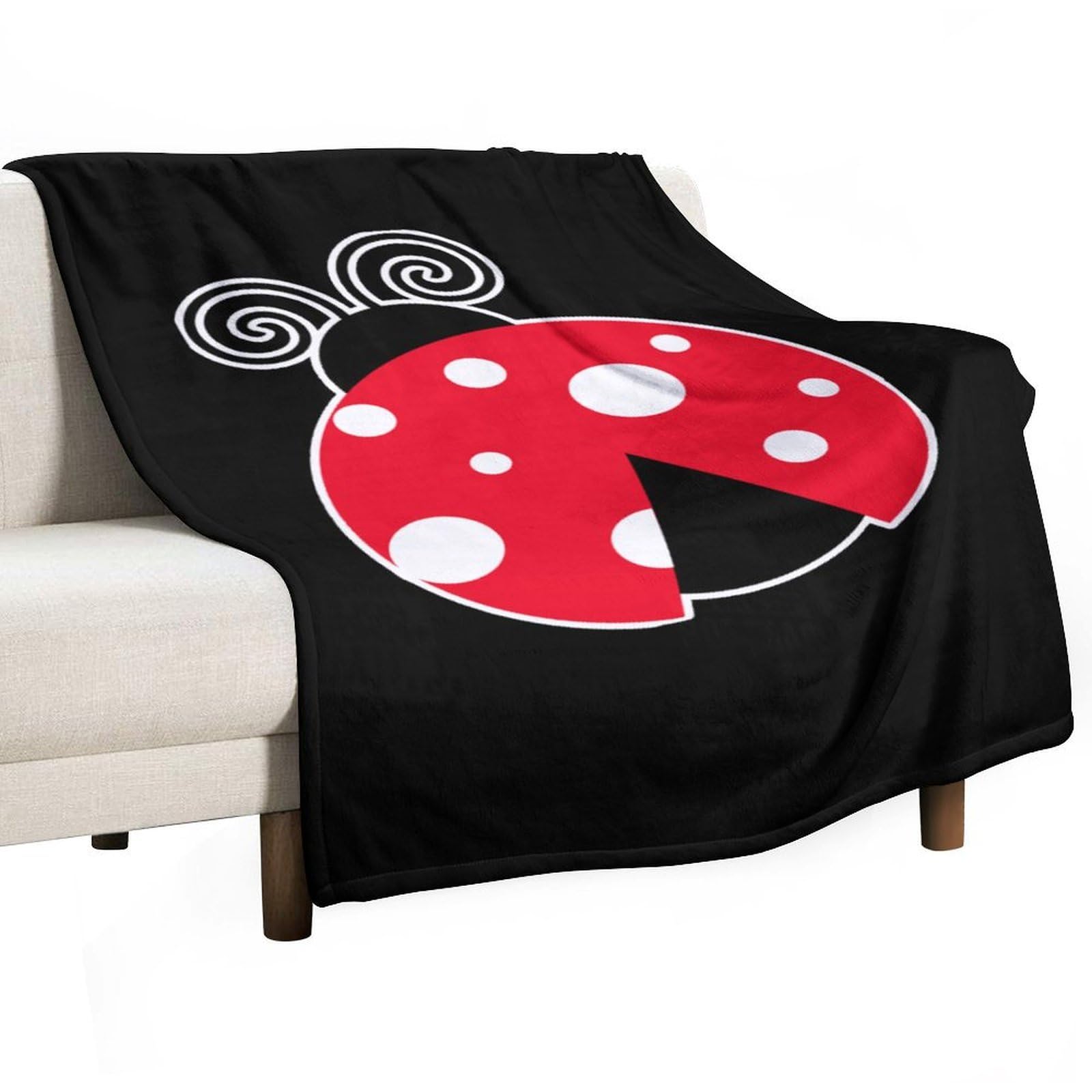 Cgsbngha Style Ladybug Flannel Fleece Blanket Lightweight Soft Throw Blankets For Sofa Couch Bed Chair