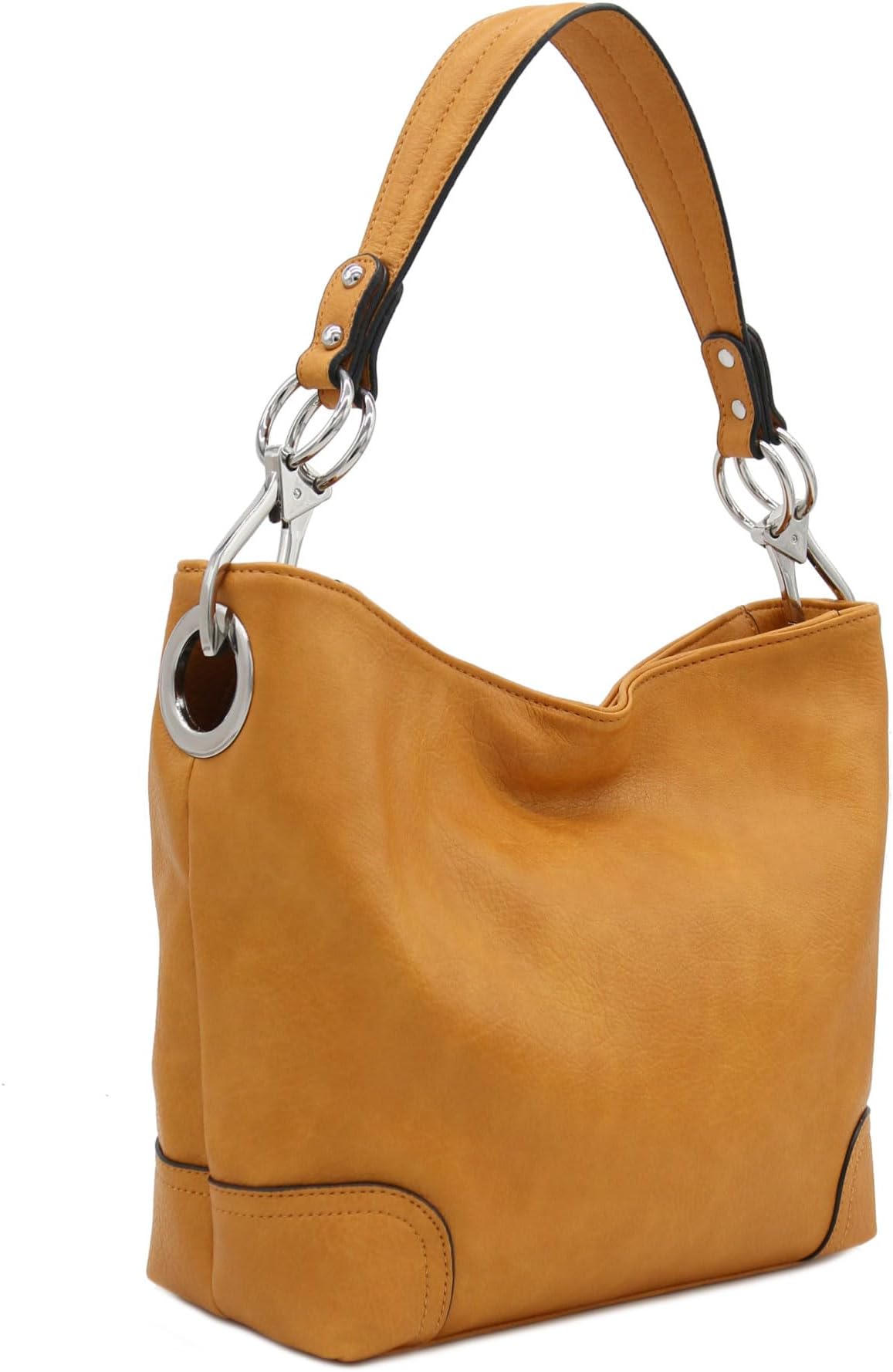 Hobo Shoulder Bag with Big Snap Hook Hardware
