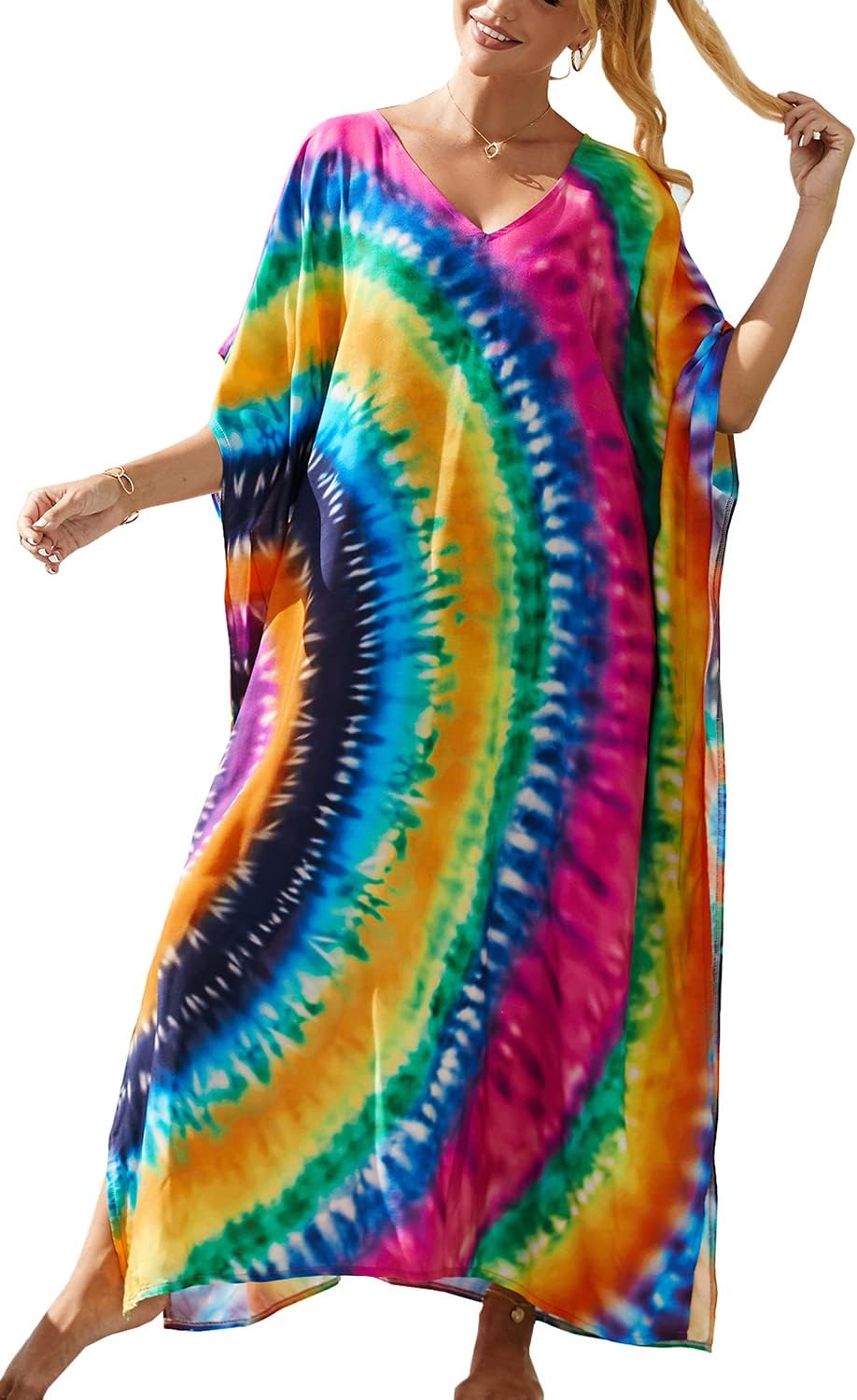 YouKDSummer Long Kaftan Bohemian Loungewear Beach Swimsuit Cover Up Maxi Dress for Women