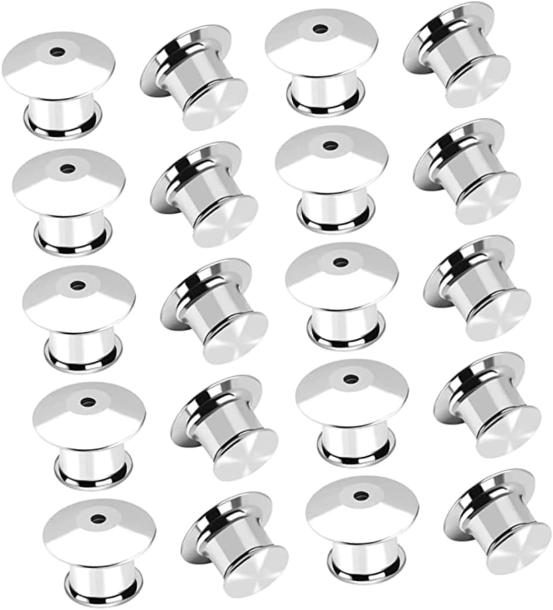 40pcs Metal Pin Backs Locking Clasps for Brooches Crafts and Enamel Removable Smooth Edges for Comfortable Use