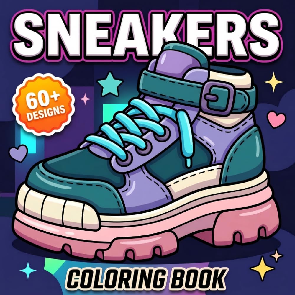Sneakers Coloring Book: Discover Awesome Street Style Footwear and Fresh Kicks Pages for Mindful Art Relaxation and Ultimate Creative Expression