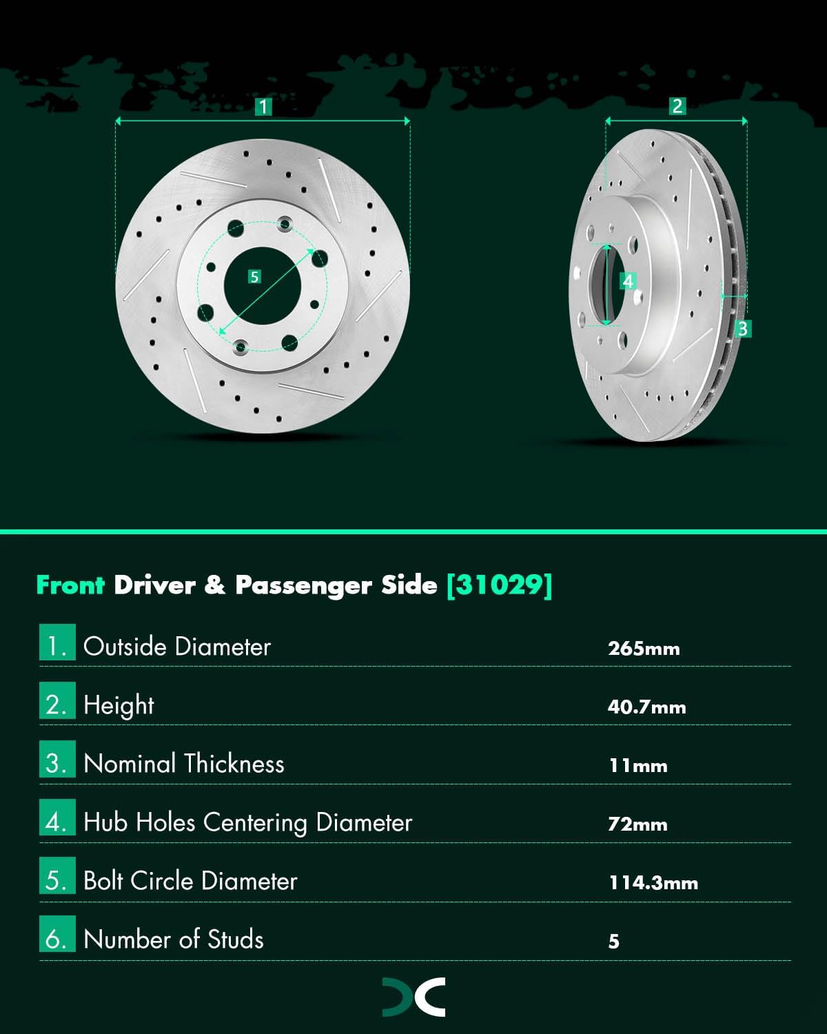 SCITOO Front Disc Brake Rotors Kits Fit For Honda Civic 1990-2000,For Civic del Sol 1993-1997,For CRX 1990-1991