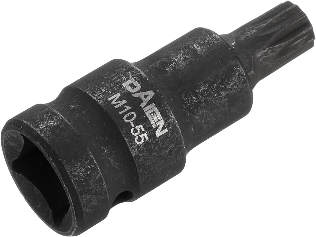 HARFINGTON M10 Triple Square Bit Socket 55mm/2.17" Length 1/2" Square Drive 12 Point Spline Extension Impact Bit Power Nut Driver Set S2 Steel Socket Ratchet Wrench Bits, Black