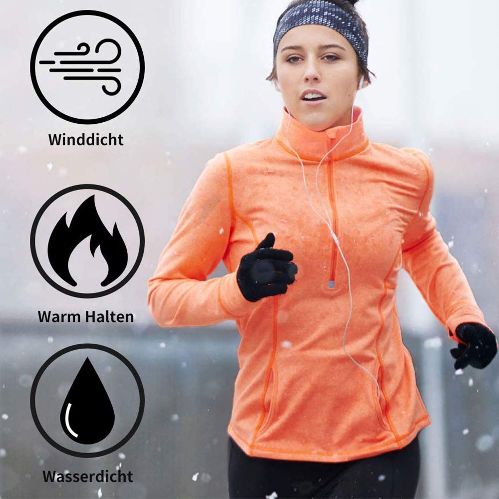 Lot 2 Paires Gants Thermiques Tactiles Homme Femme - Écran Tactile, Imper-Respirant, Anti-Dérapant Cyclisme Hiver