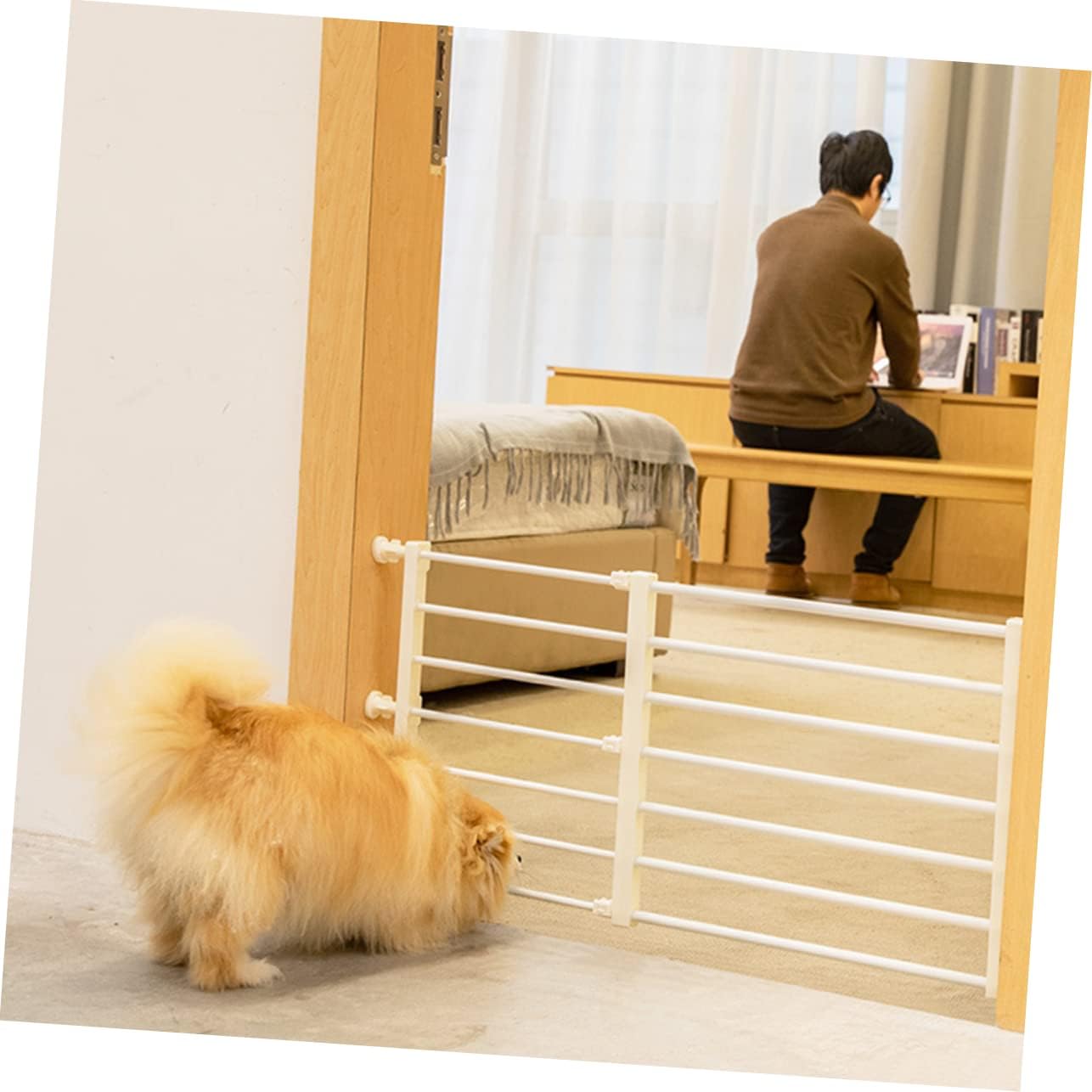 Cabilock Safety Gate Extra Wide Height Pet Doorway and Stair Protector for Indoor Outdoor Use Keeps and Pets Safe