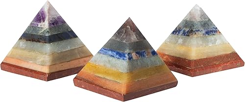 Miniatura 2 de The Chrysalis Stone  Pirámide de 7 chakras  Tamaño 1.5 pulgadas  1 pieza  Cristales y piedras curativas, decoración de habitación, regalos