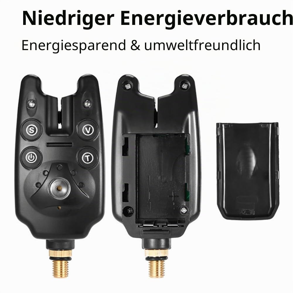 Angeln Bissanzeiger, Angeln Bissanzeiger mit Anzeige LED, Bissanzeiger mit Lautstärke + Tonregler, Karpfen und Hecht Angeln Bissanzeiger, Angeln Bissanzeiger