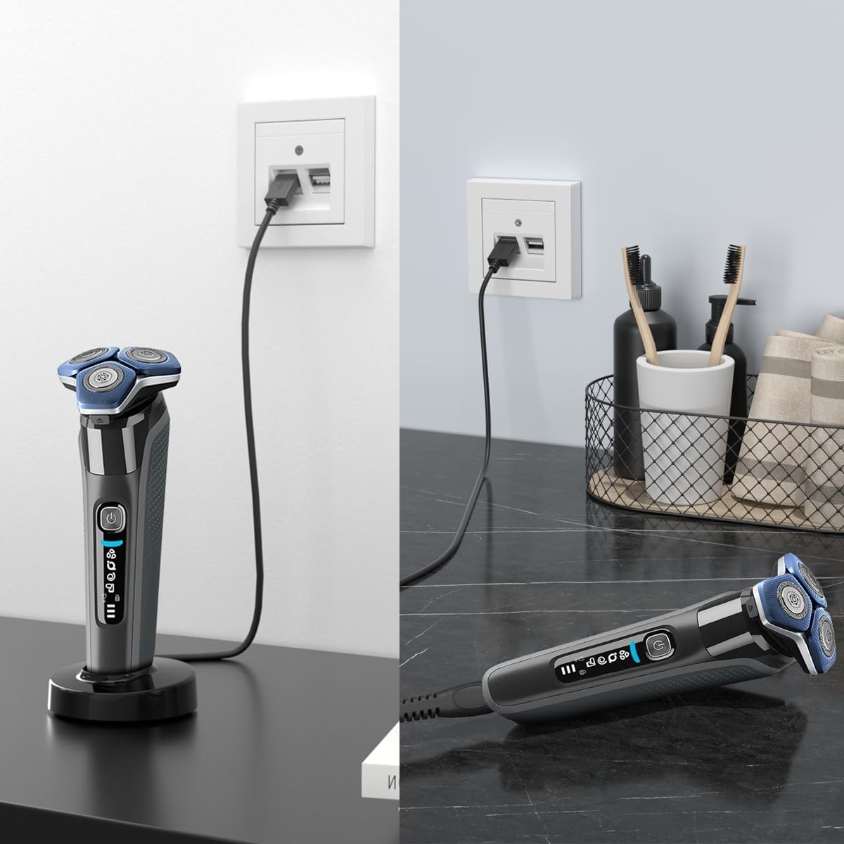 Shaver charging on BENSN Charger Stand
