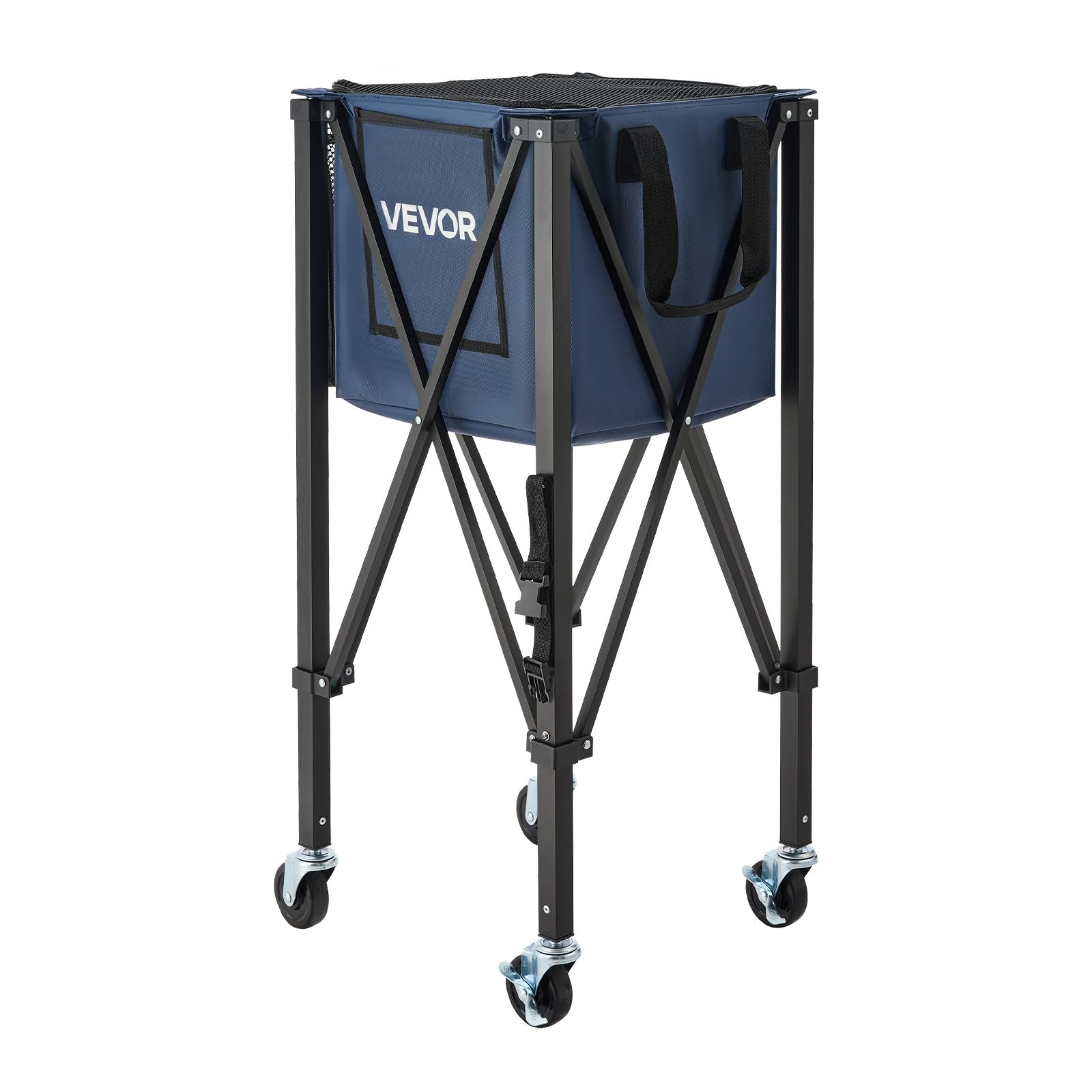 VEVOR Panier à Balles de Tennis et Pickleball 2-en-1 avec roulettes, Capacité de 150 Balles de Tennis ou 260 Pickleballs, Chariot Pliable avec Tube de Ramassage, Panier Portable pour Entraînement