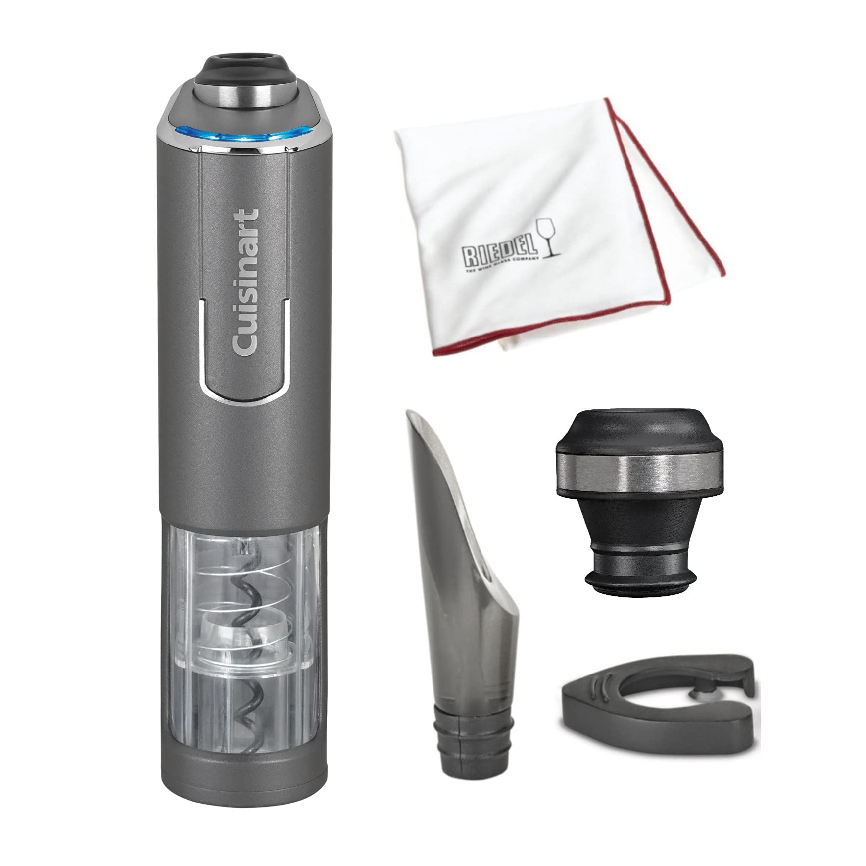 Cuisinart RWO-100 EvolutionX Cordless Rechargeable Wine Center Bundle with Large Microfiber Polishing Cloth (2 Items)