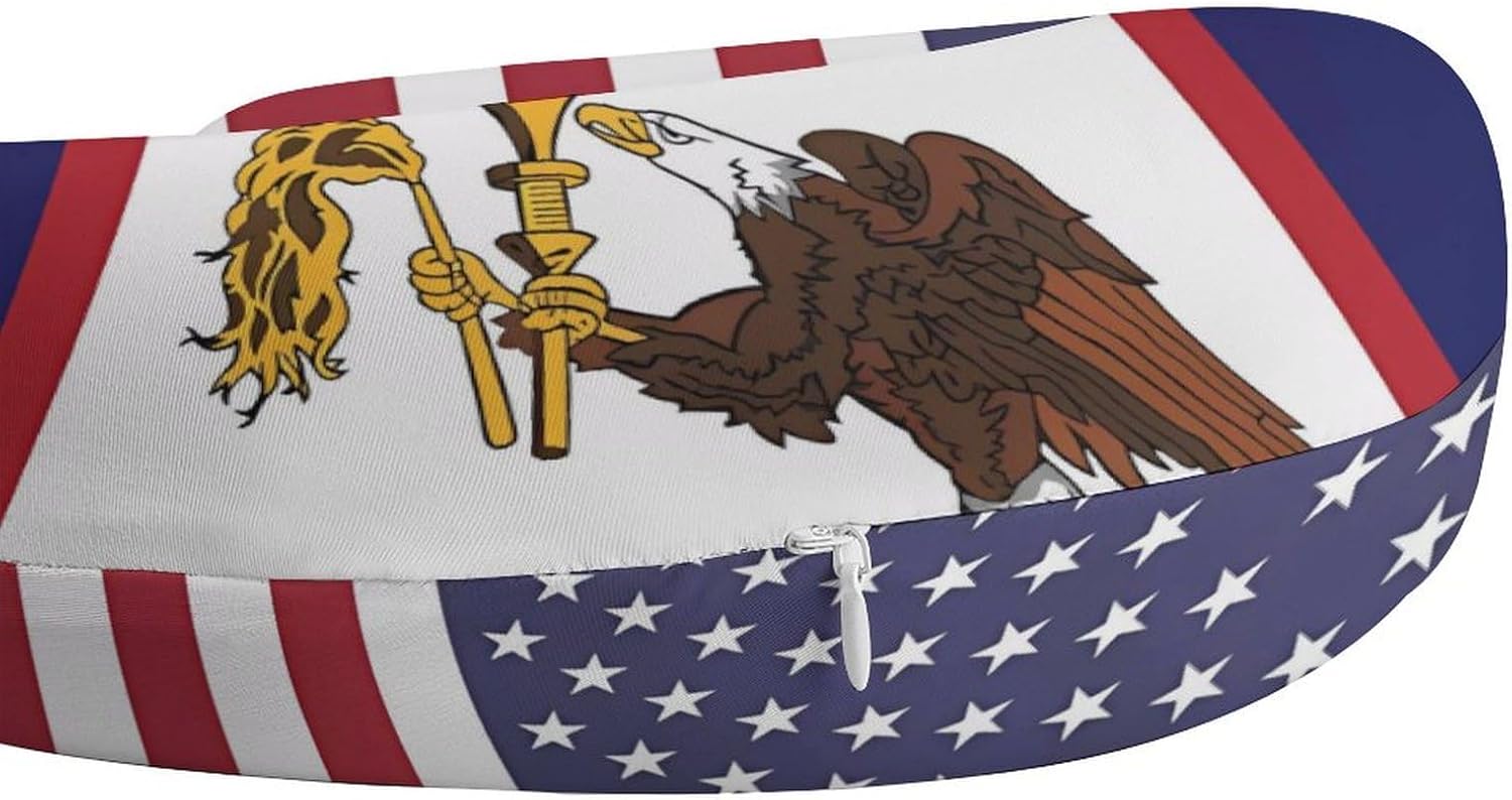 U.S. Samoa Friendship Flag Funny Travel Pillow U Shaped Memory Foam Neck Pillows Portable for Flight Car Home Office