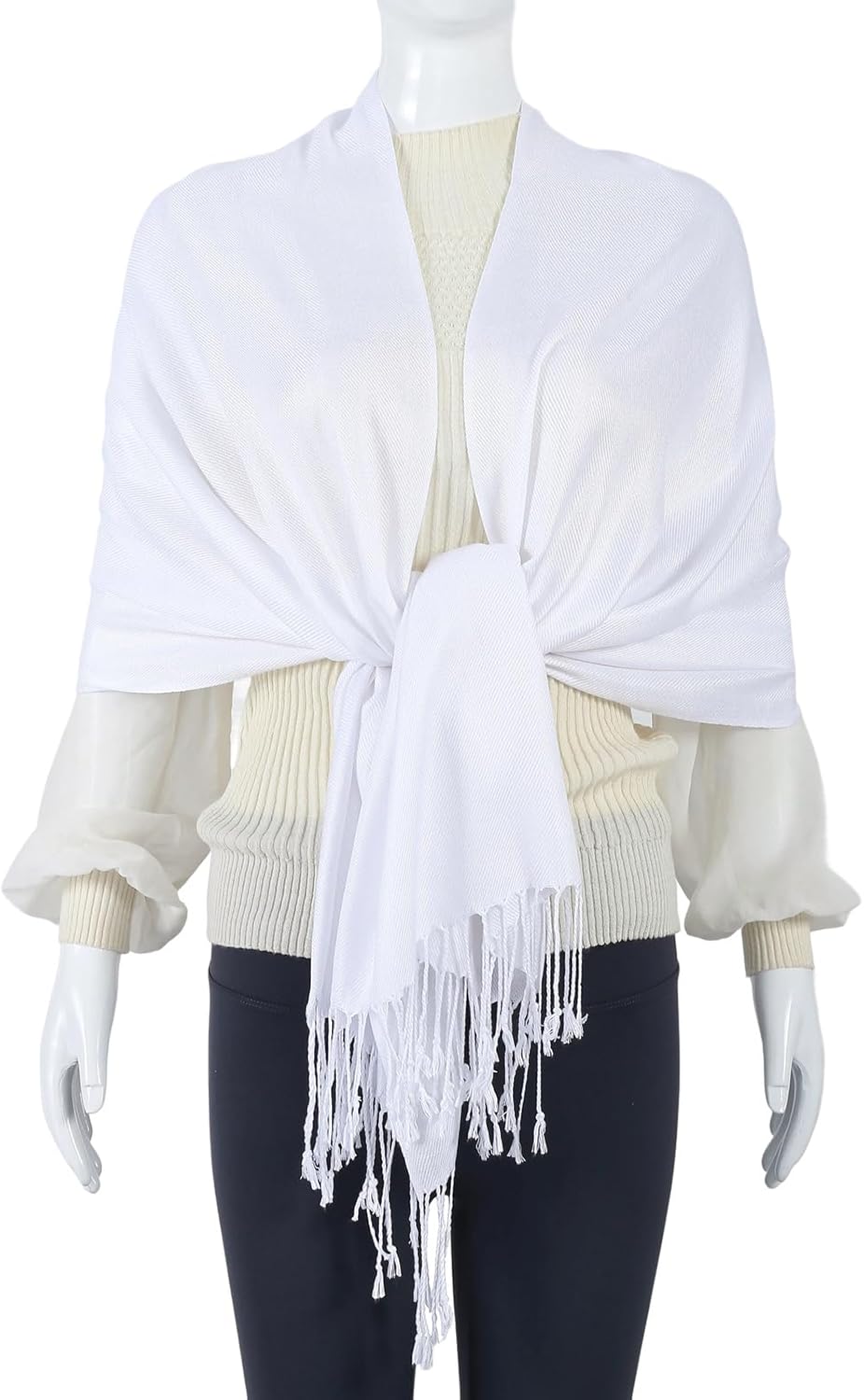Pashmina Feel Shawl Wraps for Women Evening Dresses and Wedding Cover Up Formal Soft Silky Rave Scarf Elegant - Image 2