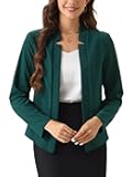 Women's Work Office Blazer Notch Collar Long Sleeve Business Casual Open Front Blazer